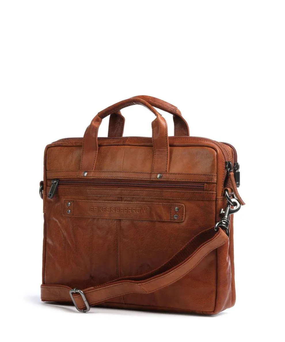 Bronco Aktentasche 15″ genarbtes Leder cognac