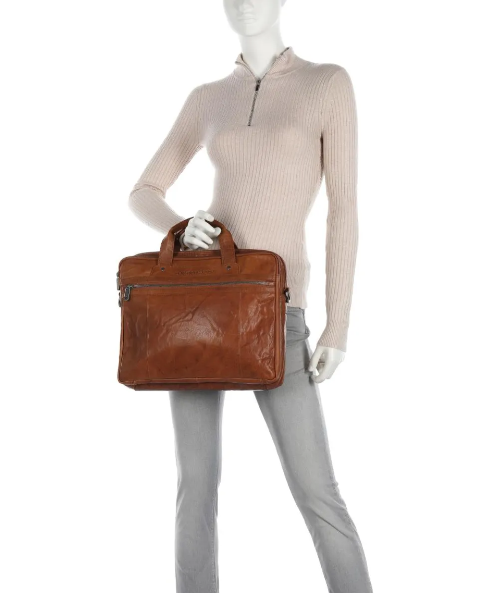 Bronco Aktentasche 15″ genarbtes Leder cognac