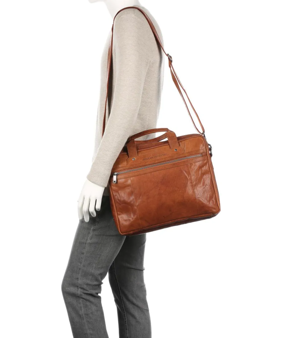Bronco Aktentasche 15″ genarbtes Leder cognac