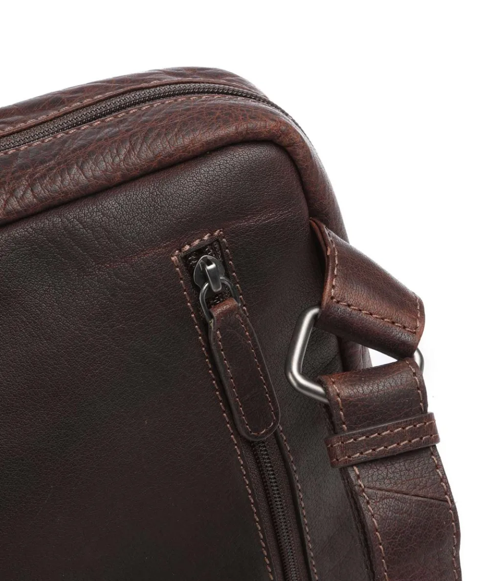 Porto 11 Umhängetasche genarbtes Leder dunkelbraun