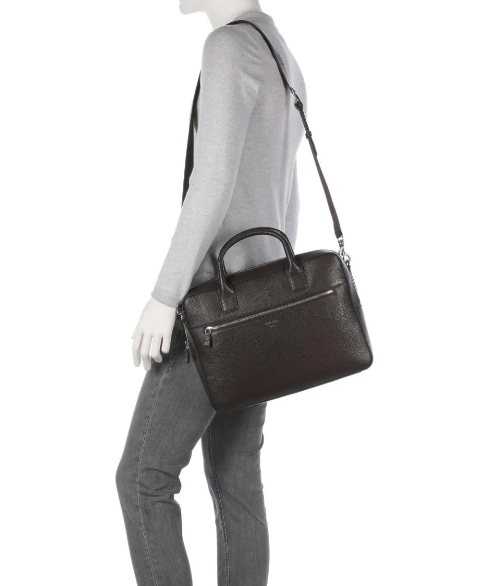 Beckholmen Aktentasche genarbtes Rindsleder dunkelbraun