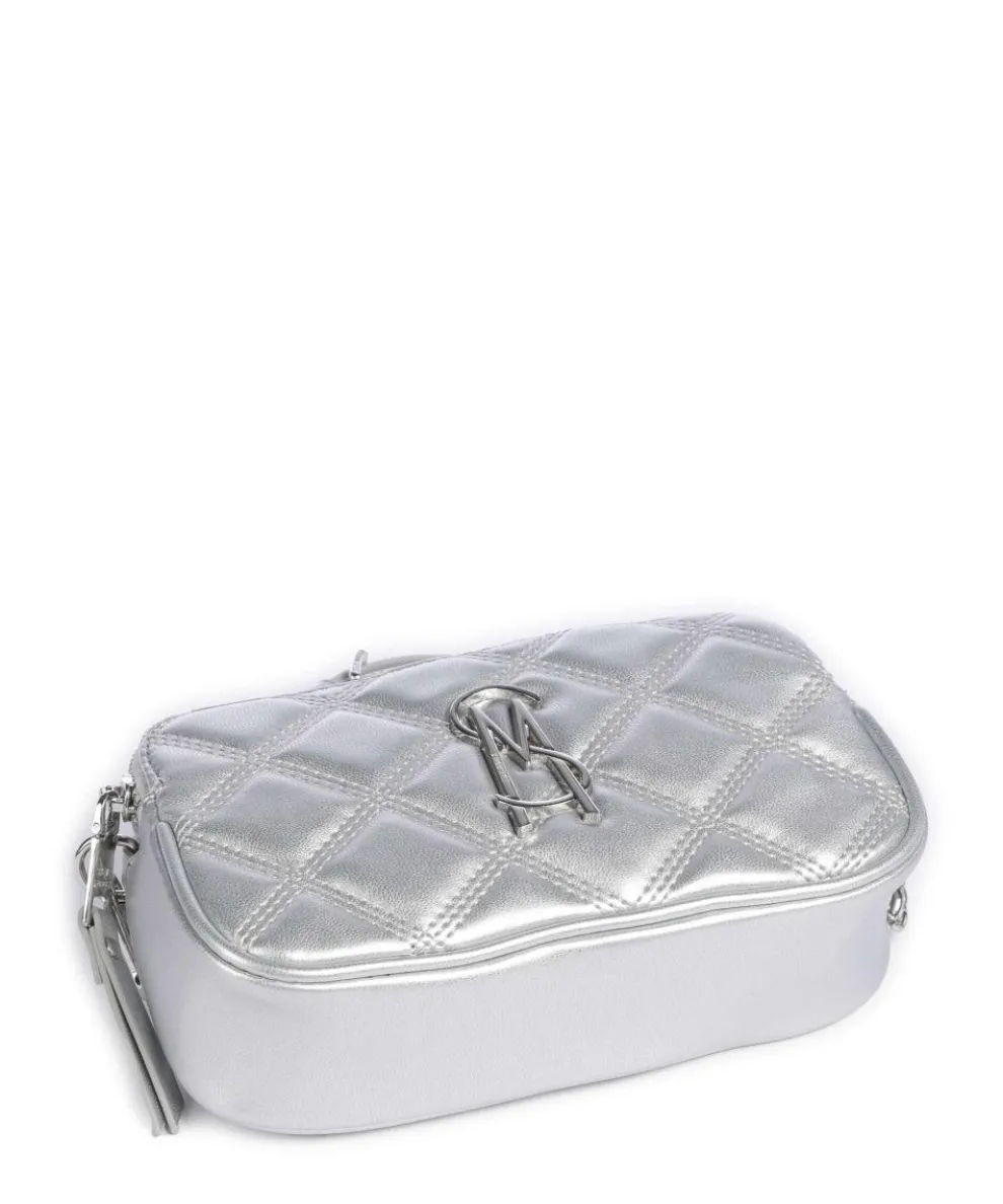 BMARVIS Umhängetasche Lederimitat silber