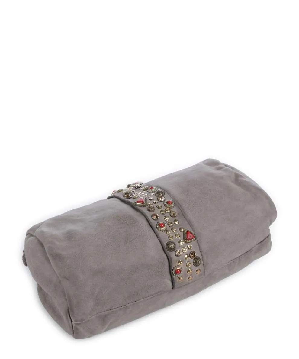 Umhängetasche fein genarbtes Rindsleder grau