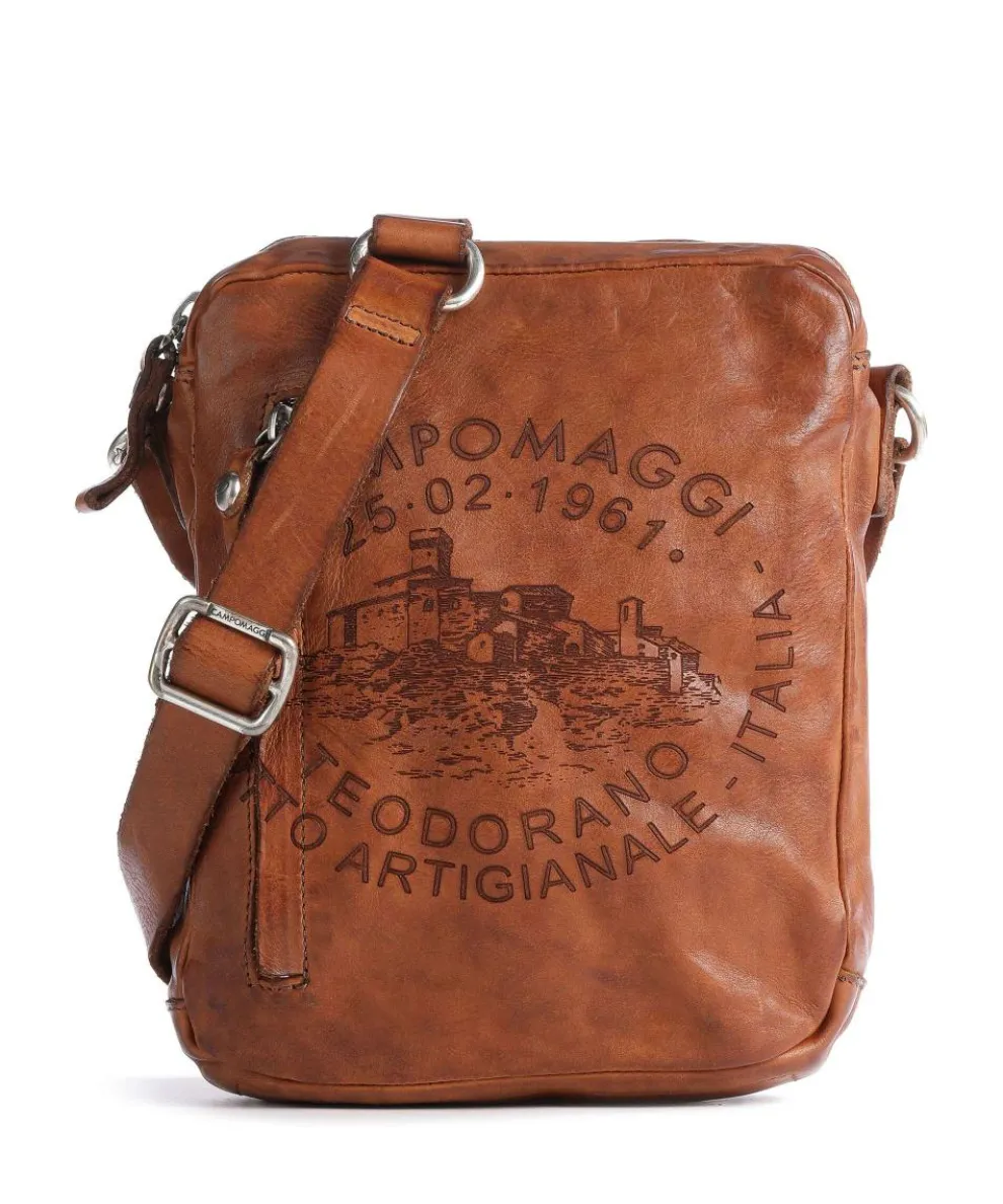 Umhängetasche fein genarbtes Rindsleder cognac