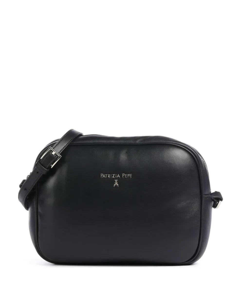 Umhängetasche fein genarbtes Leder schwarz