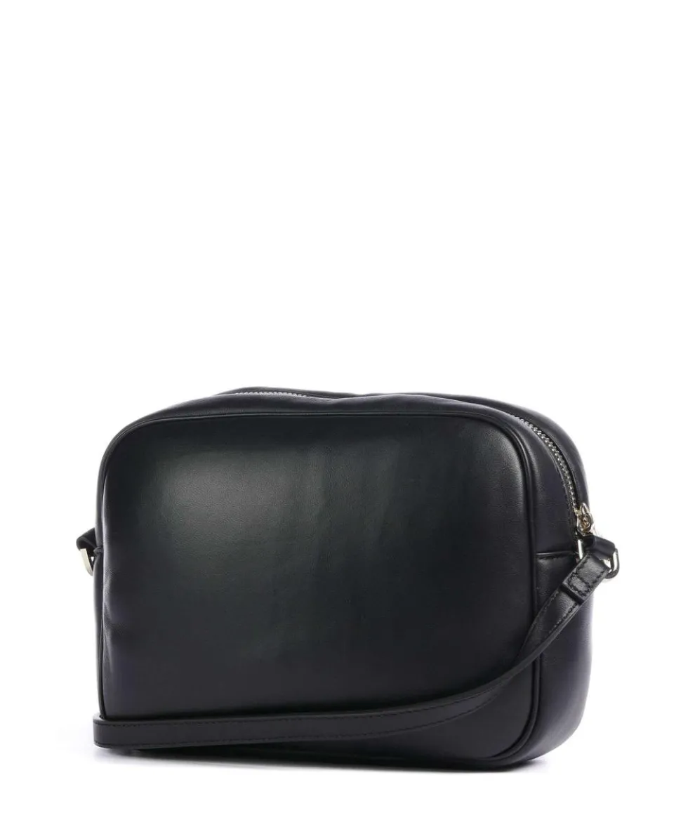 Umhängetasche fein genarbtes Leder schwarz