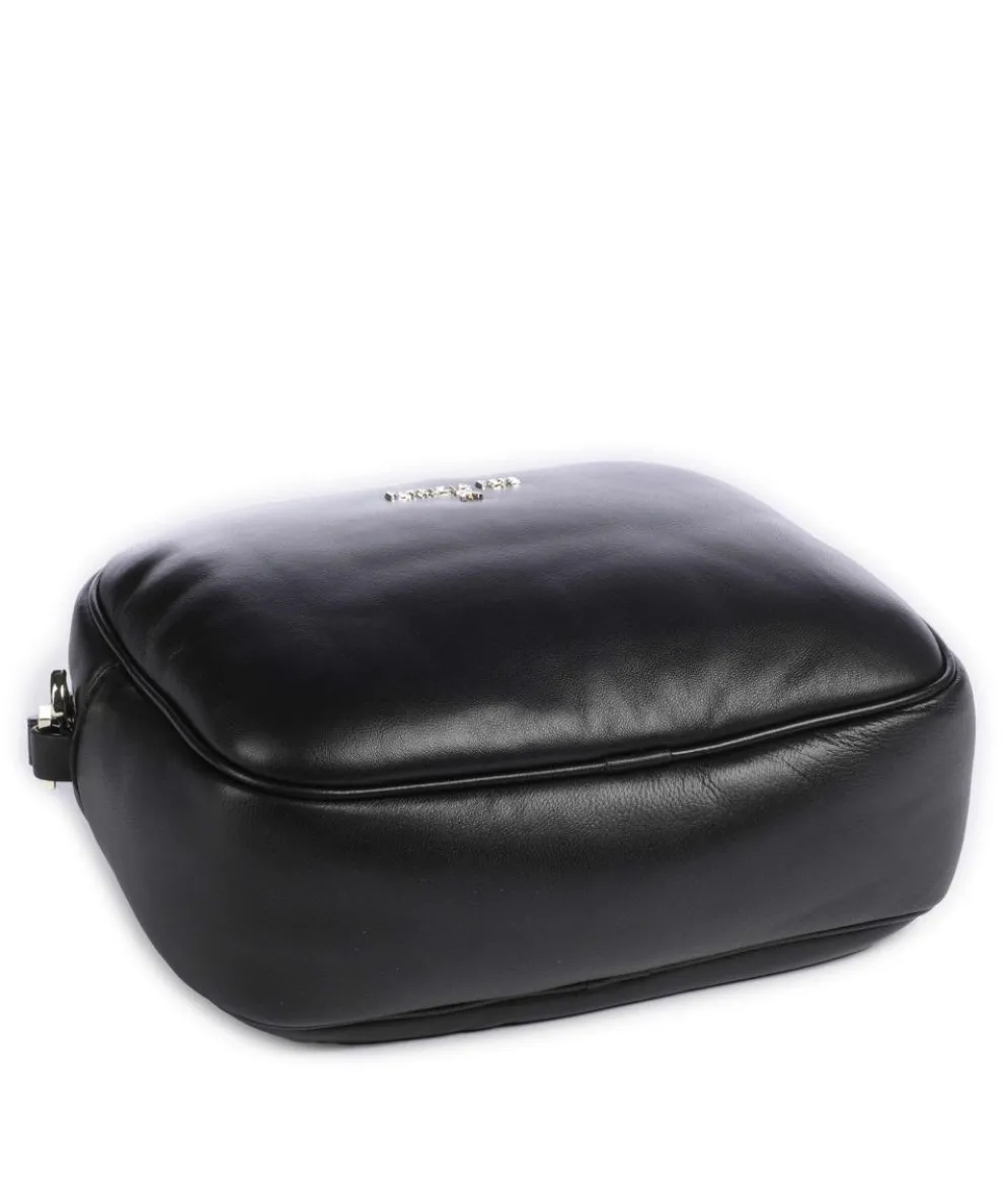 Umhängetasche fein genarbtes Leder schwarz