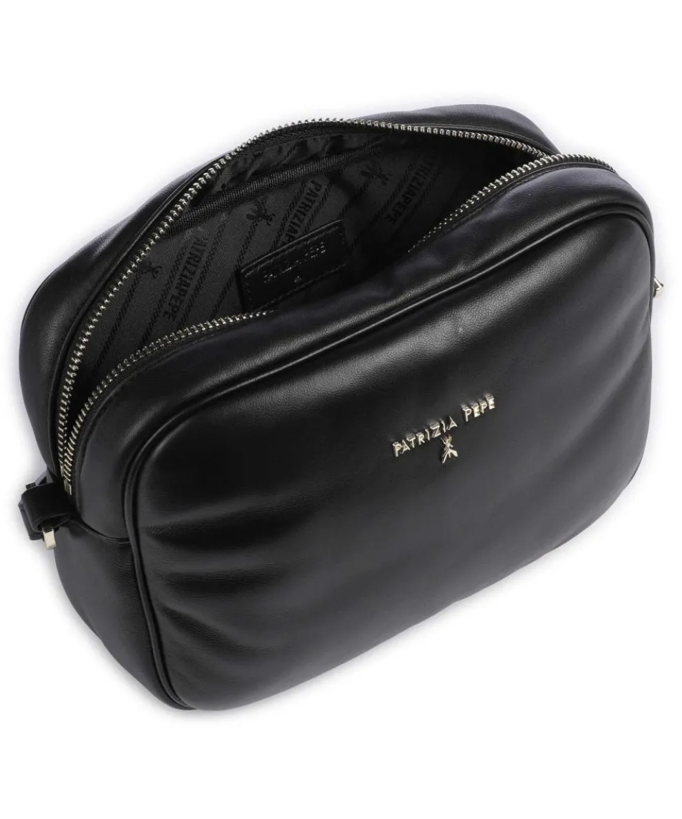 Umhängetasche fein genarbtes Leder schwarz