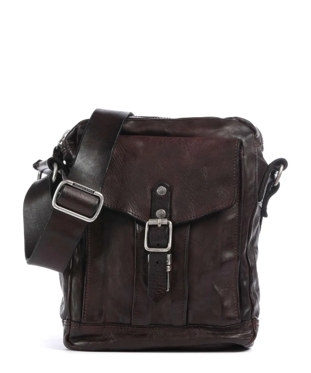 Umhängetasche fein genarbtes Rindsleder dunkelbraun