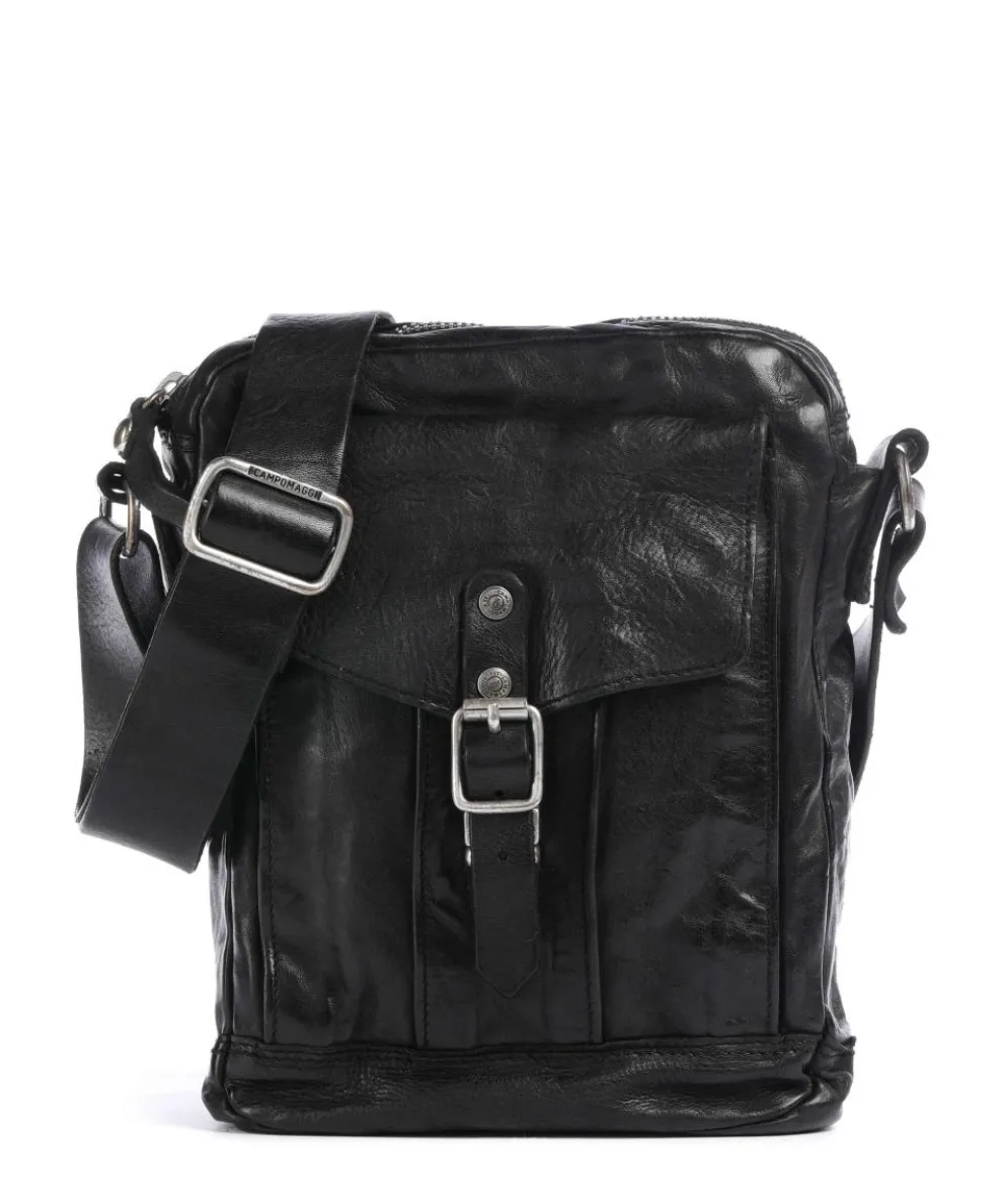 Umhängetasche fein genarbtes Rindsleder schwarz