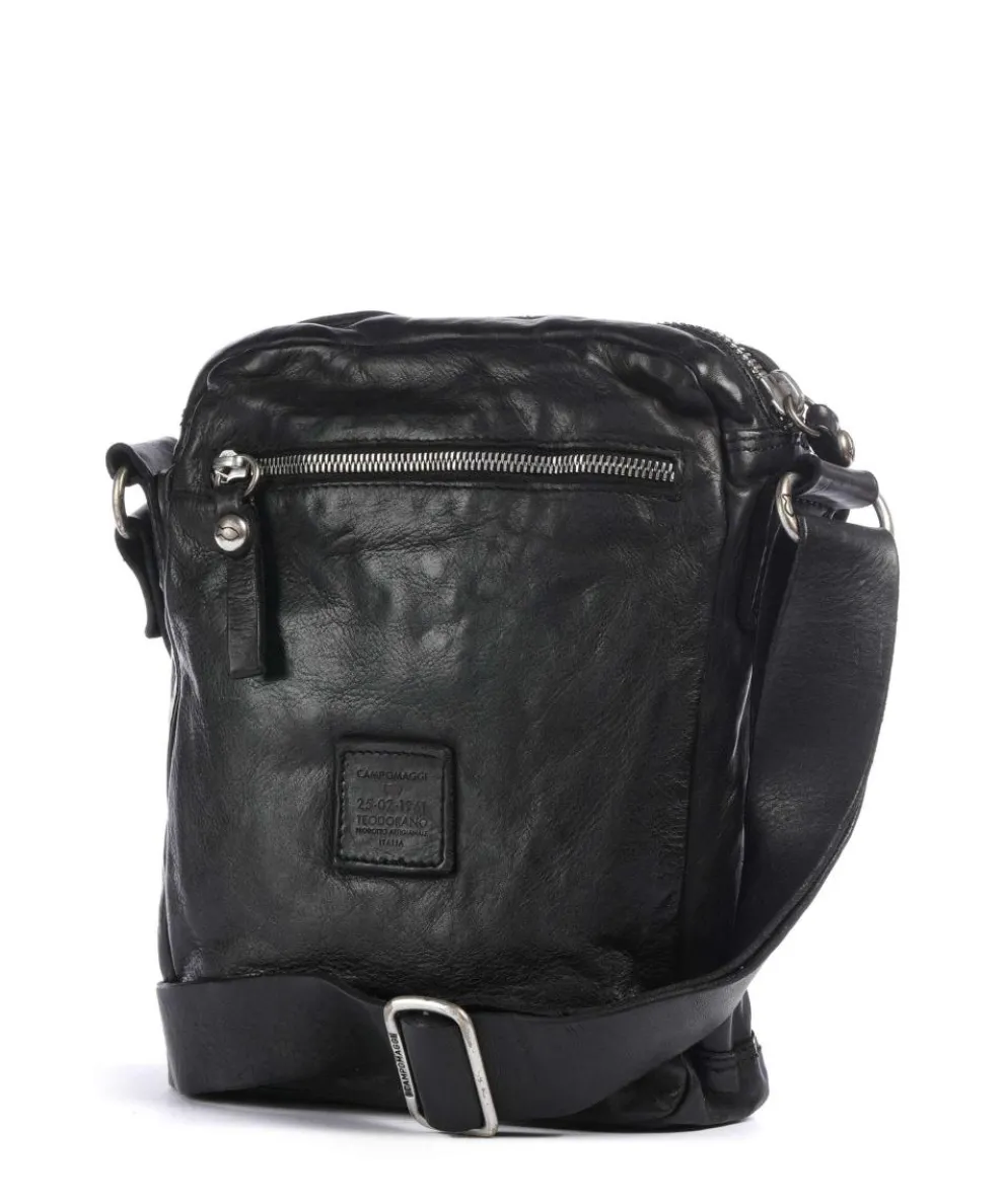 Umhängetasche fein genarbtes Rindsleder schwarz