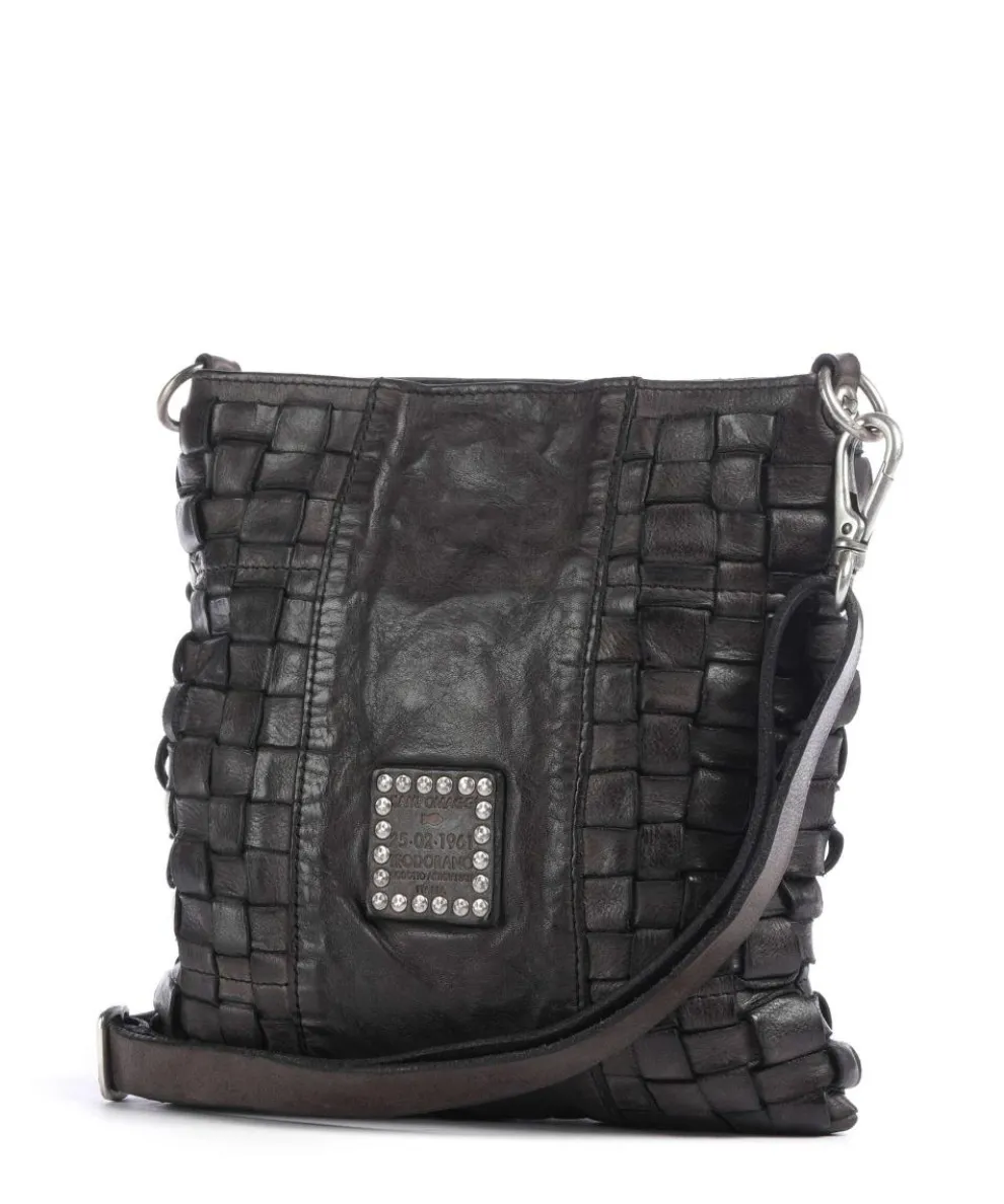 Umhängetasche fein genarbtes Rindsleder dunkelgrau