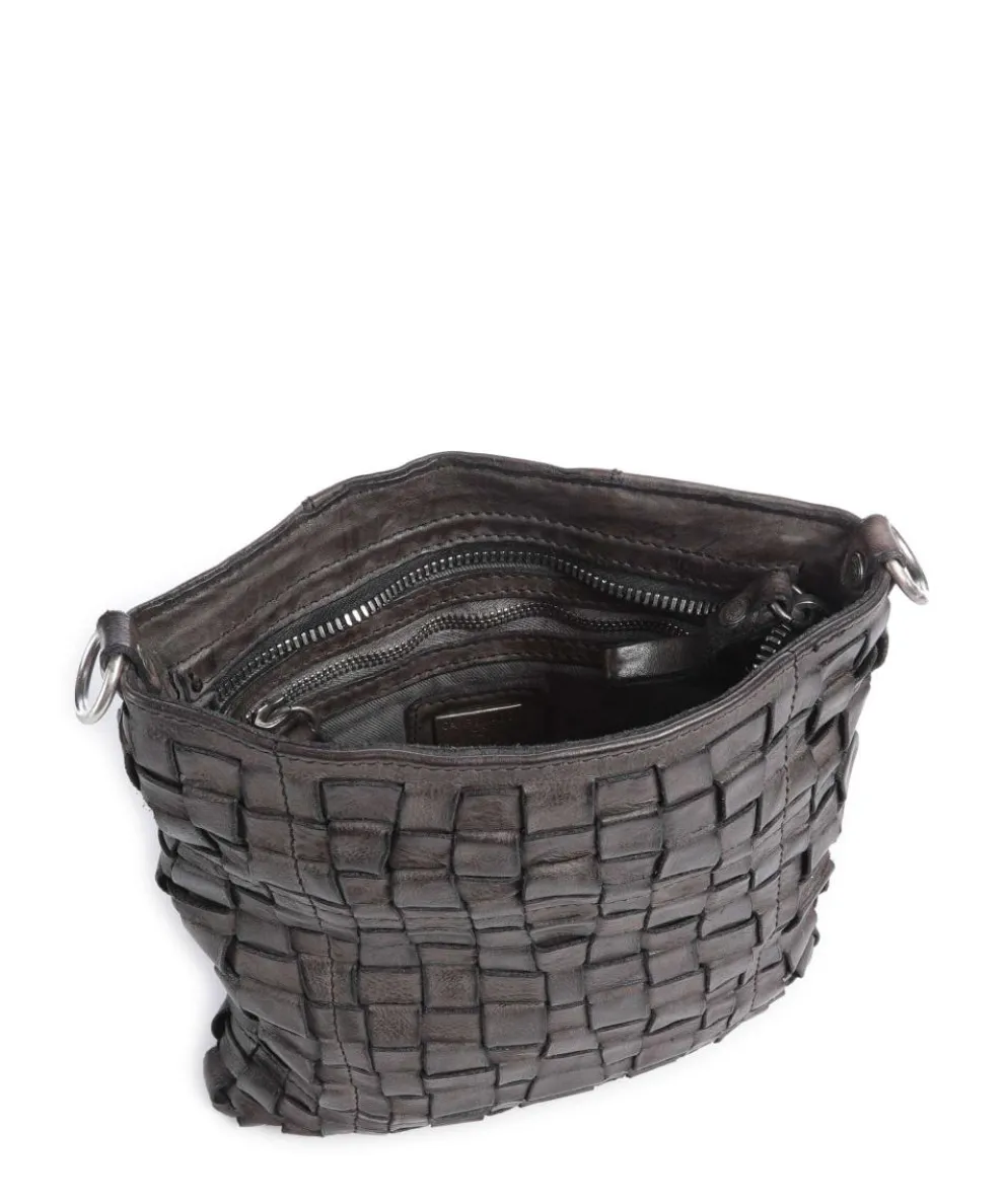 Umhängetasche fein genarbtes Rindsleder dunkelgrau