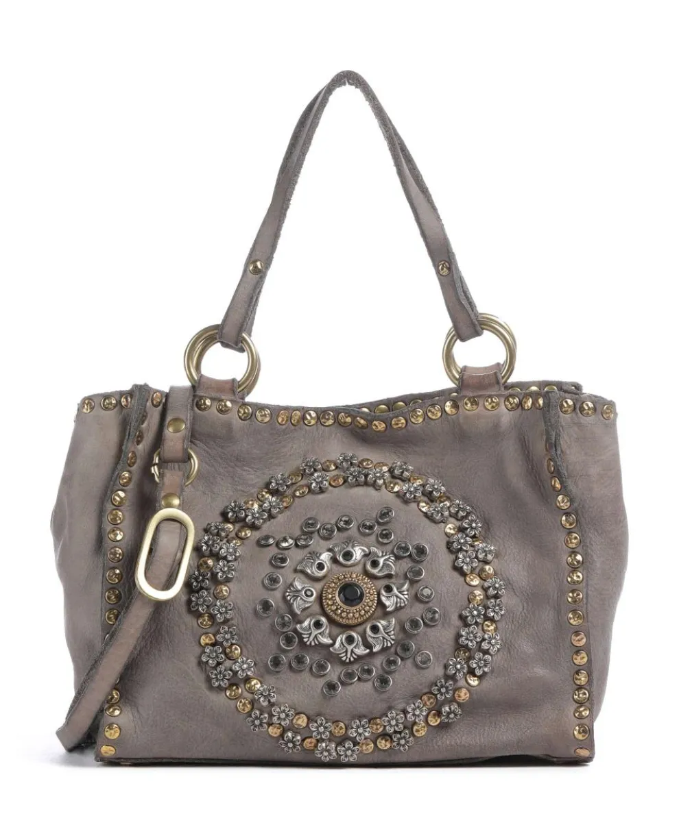 Umhängetasche fein genarbtes Rindsleder grau