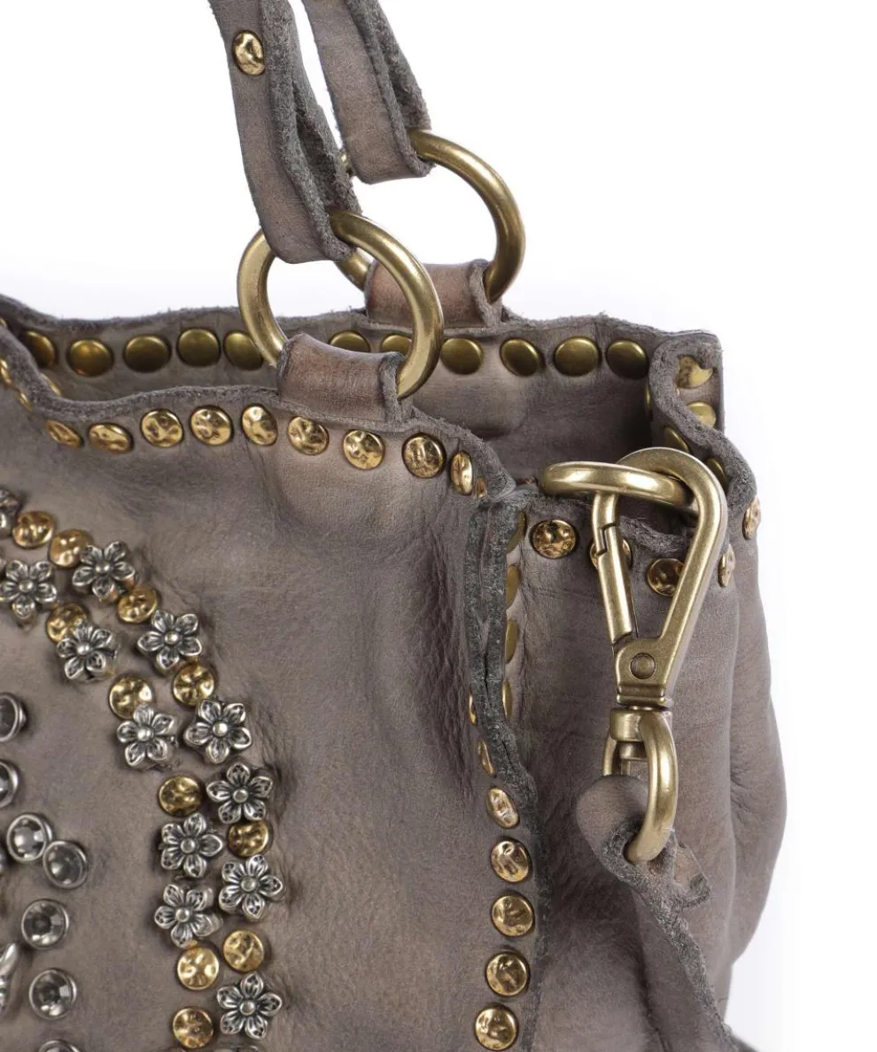 Umhängetasche fein genarbtes Rindsleder grau