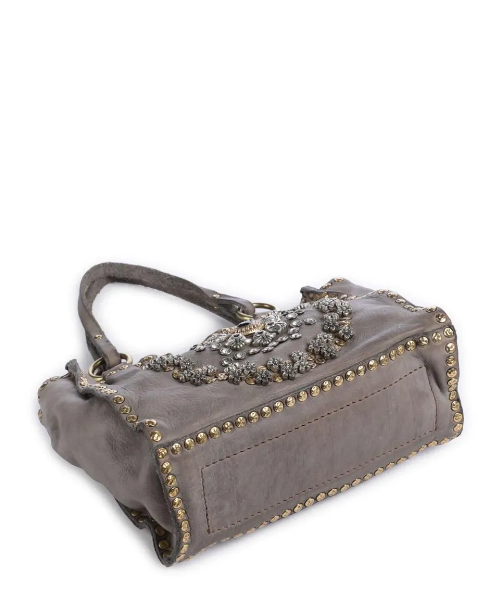 Umhängetasche fein genarbtes Rindsleder grau