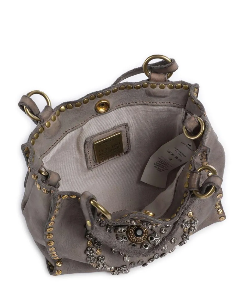 Umhängetasche fein genarbtes Rindsleder grau