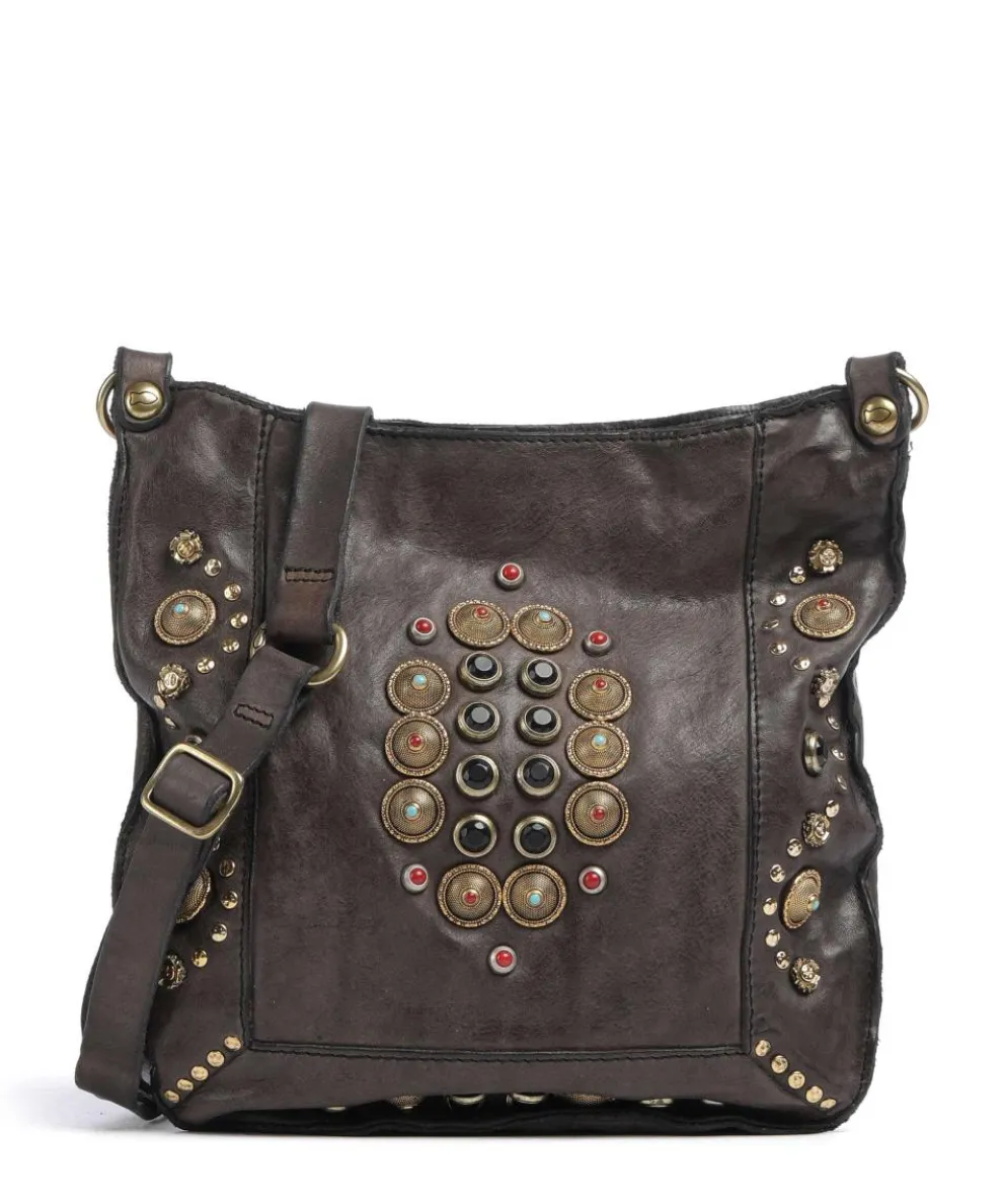 Umhängetasche fein genarbtes Rindsleder dunkelgrau