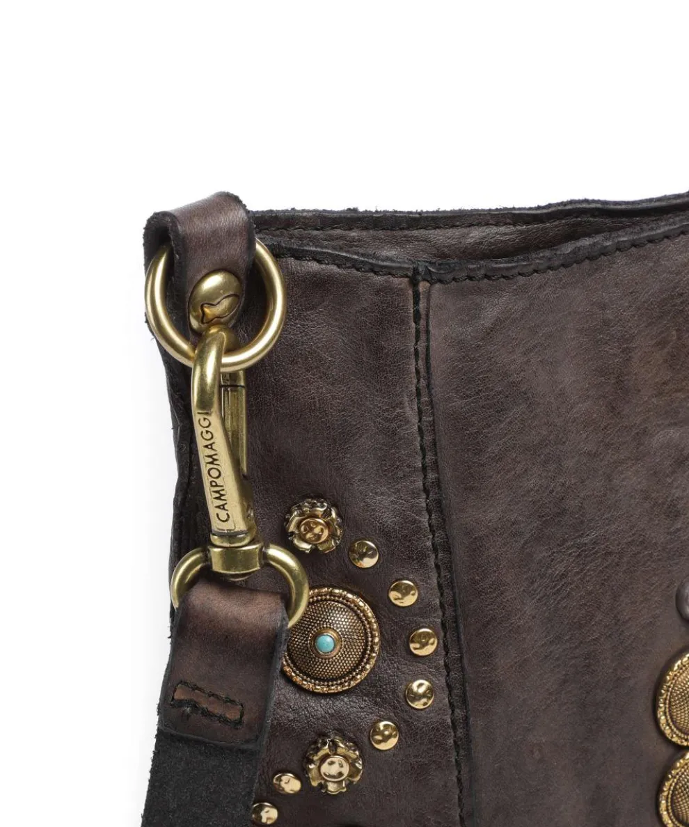 Umhängetasche fein genarbtes Rindsleder dunkelgrau