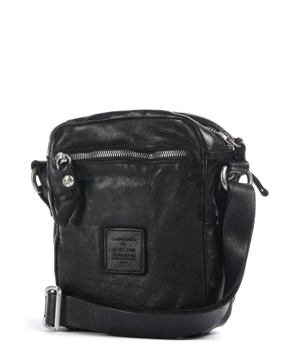 Umhängetasche fein genarbtes Rindsleder schwarz