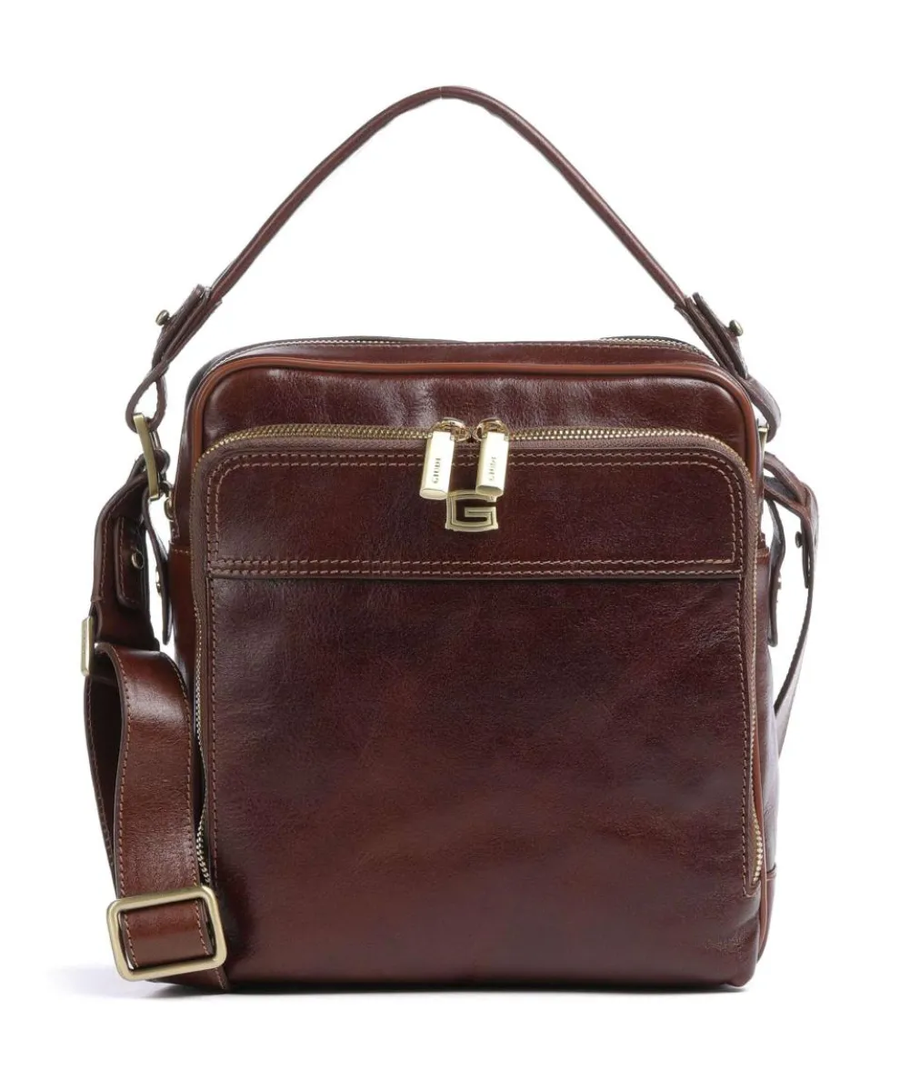 Umhängetasche fein genarbtes Rindsleder braun