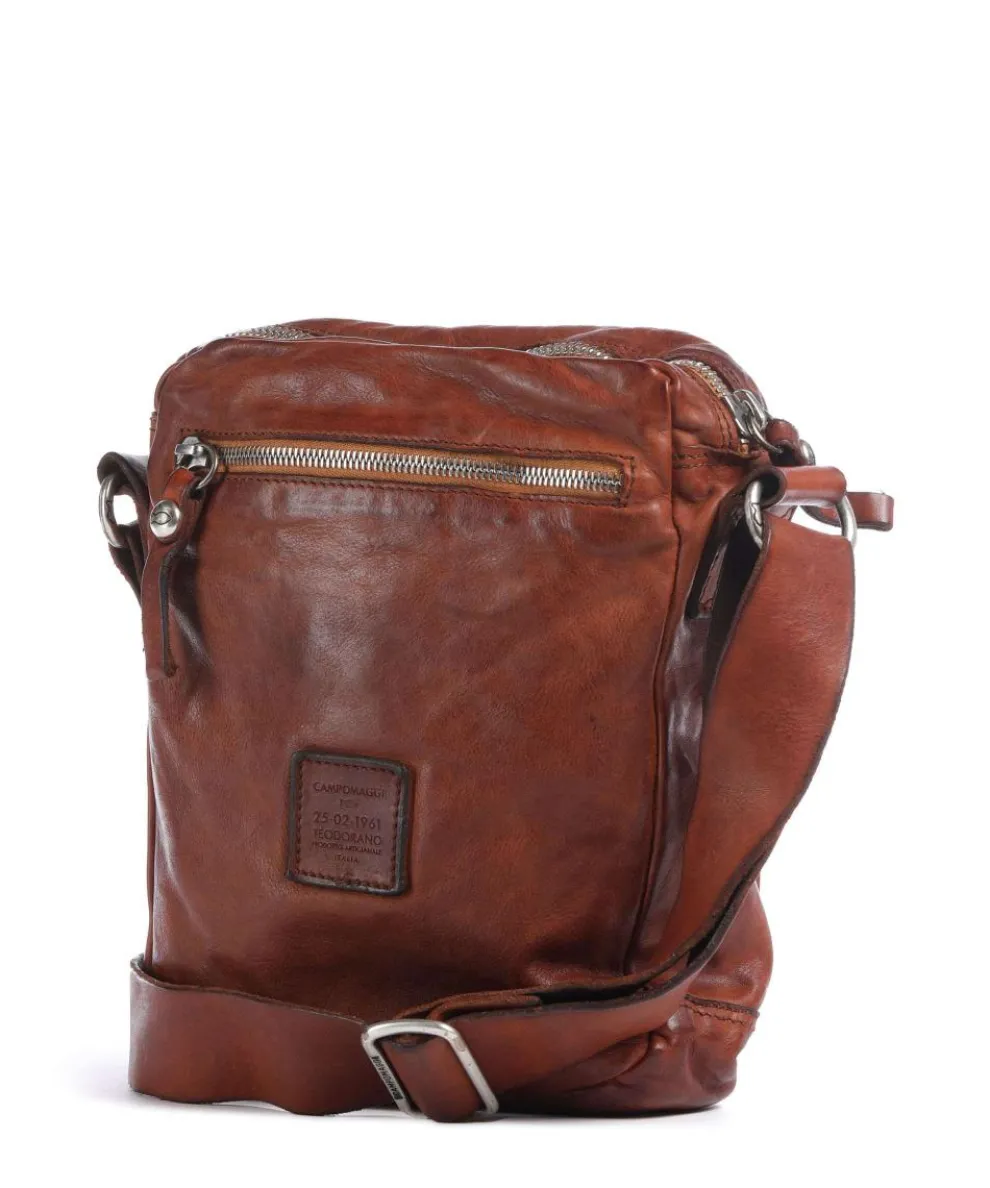 Umhängetasche fein genarbtes Rindsleder cognac