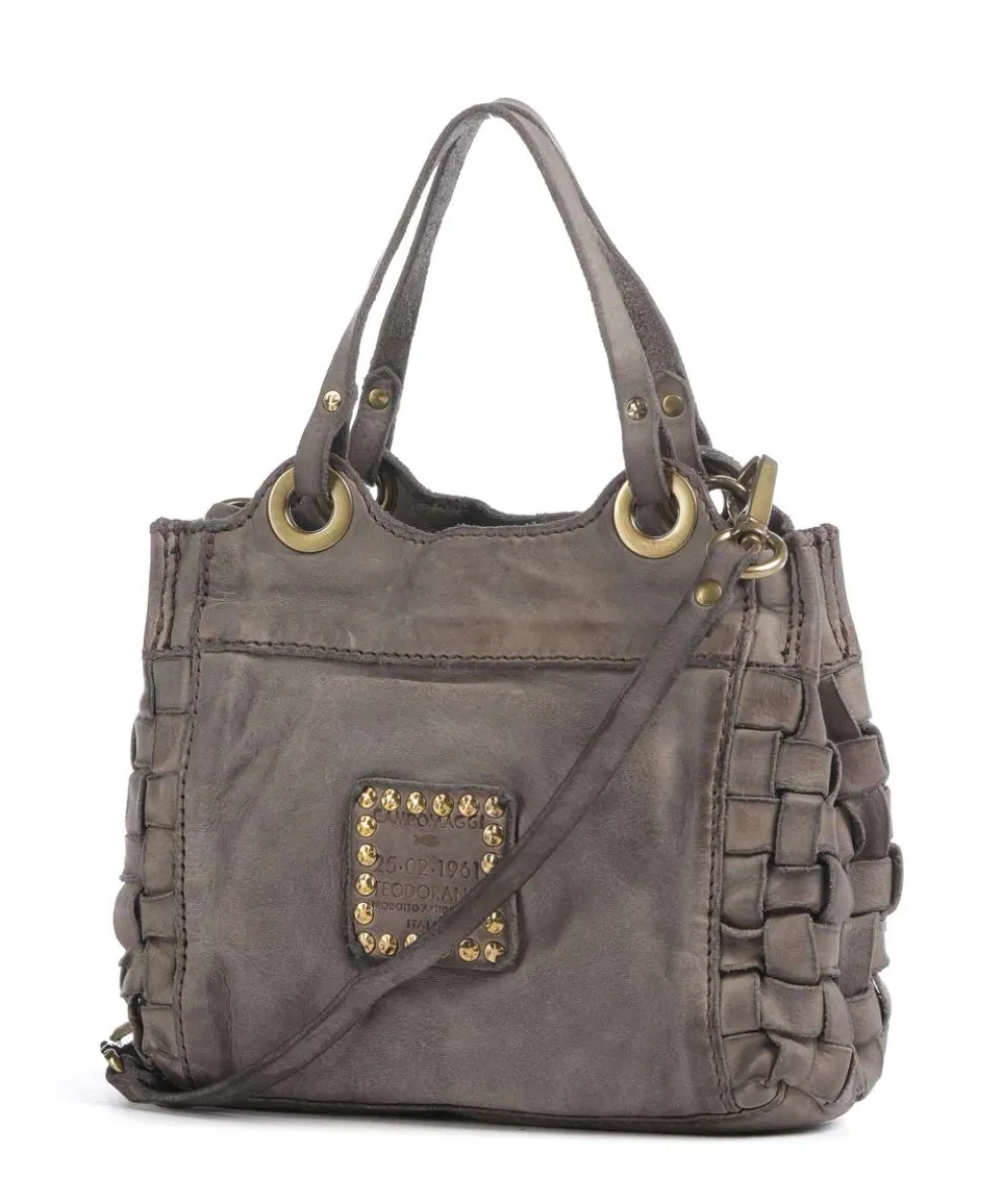 Umhängetasche fein genarbtes Rindsleder grau