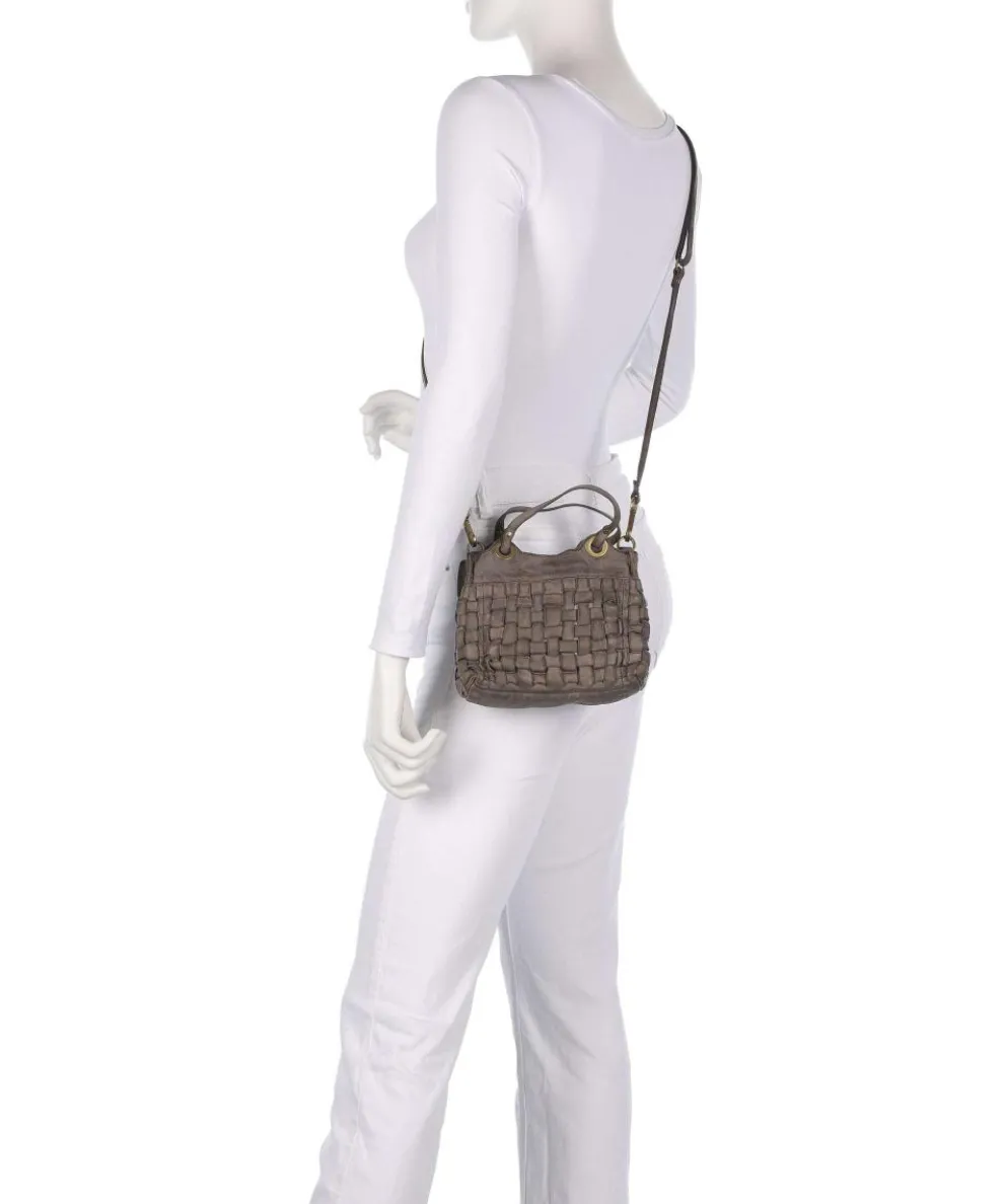 Umhängetasche fein genarbtes Rindsleder grau