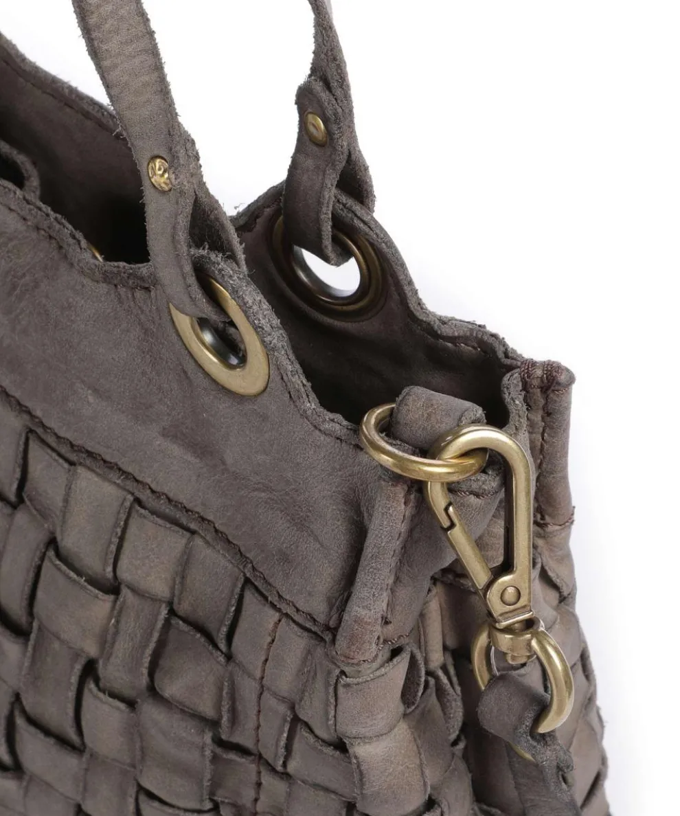 Umhängetasche fein genarbtes Rindsleder grau