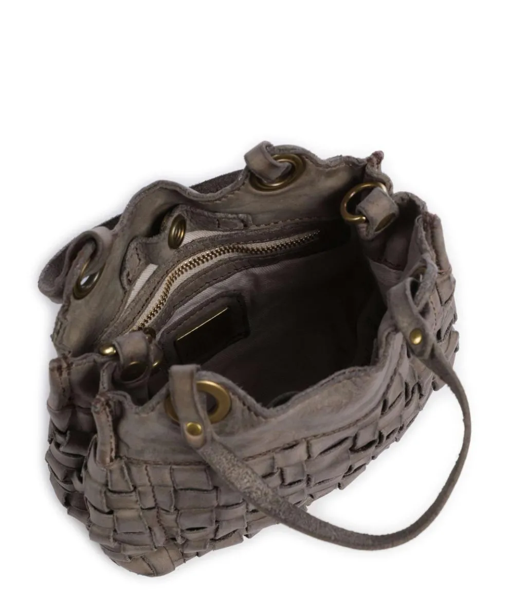 Umhängetasche fein genarbtes Rindsleder grau