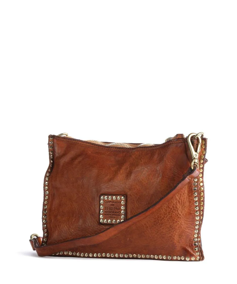 Umhängetasche fein genarbtes Leder cognac