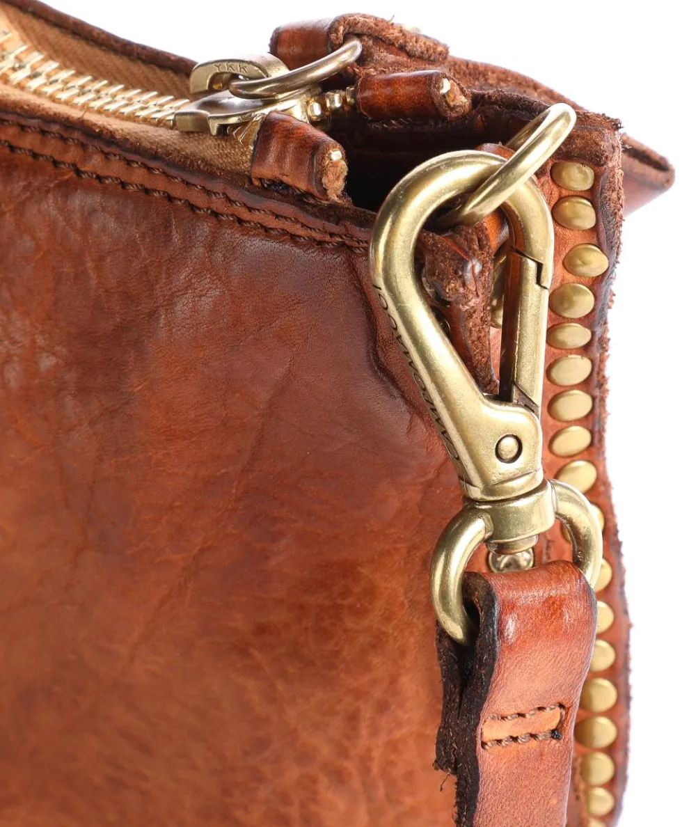 Umhängetasche fein genarbtes Leder cognac