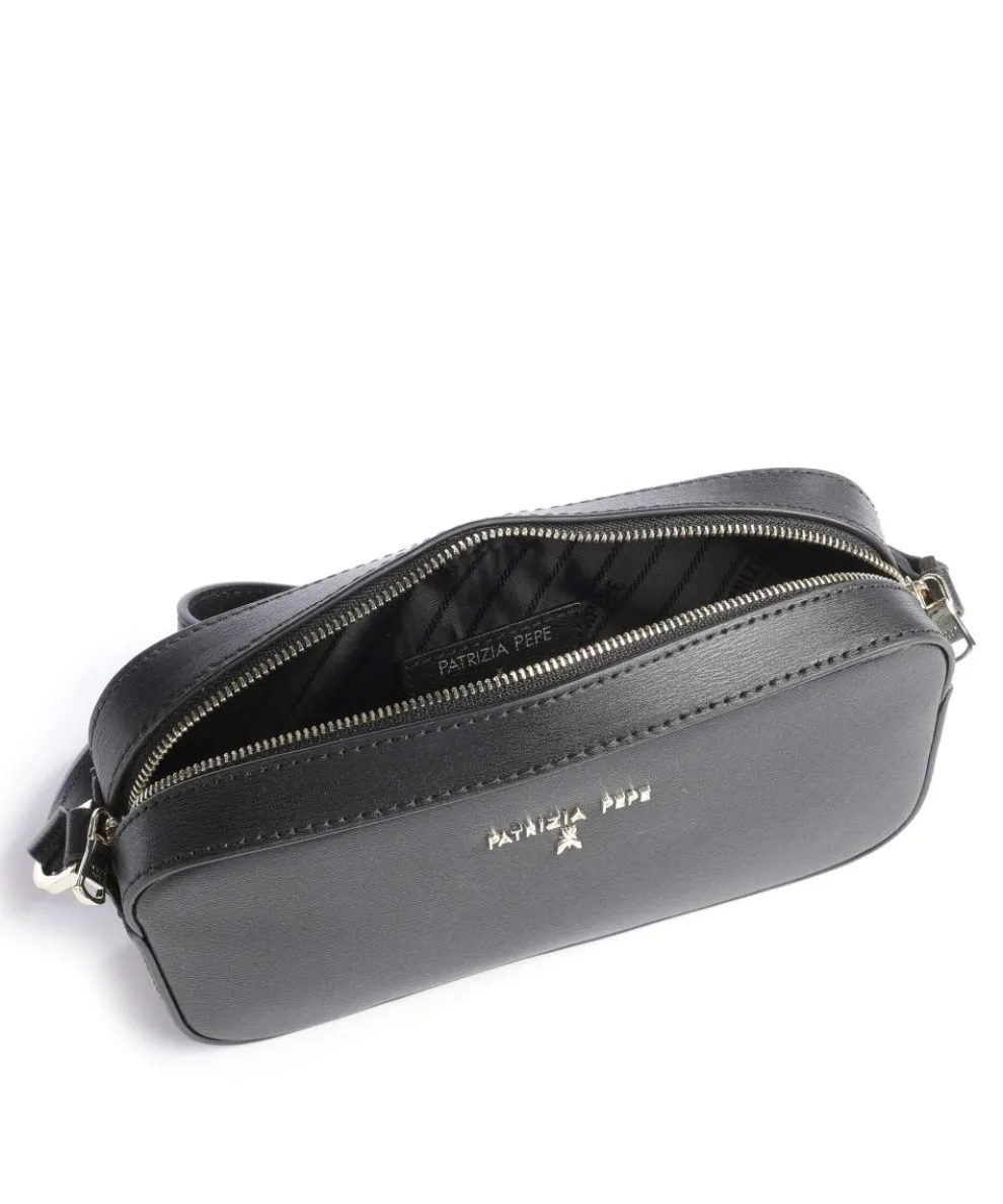 Umhängetasche fein genarbtes Kalbsleder schwarz