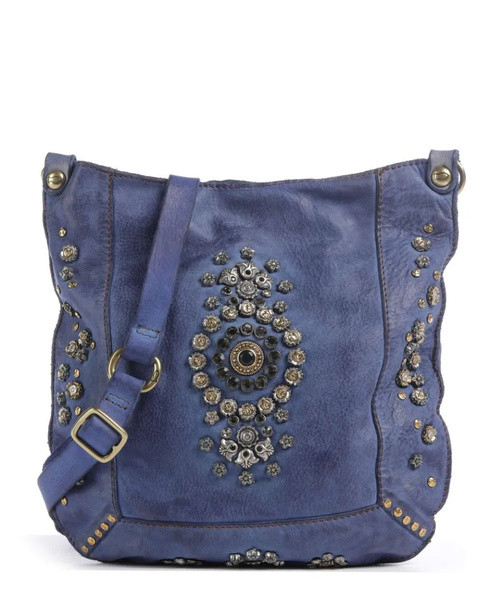 Umhängetasche fein genarbtes Rindsleder dunkelblau