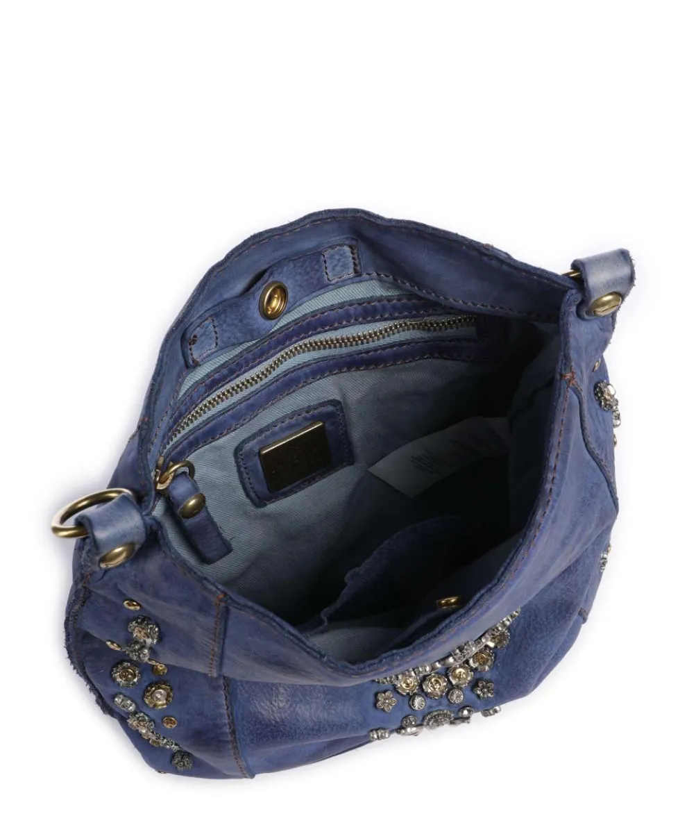 Umhängetasche fein genarbtes Rindsleder dunkelblau