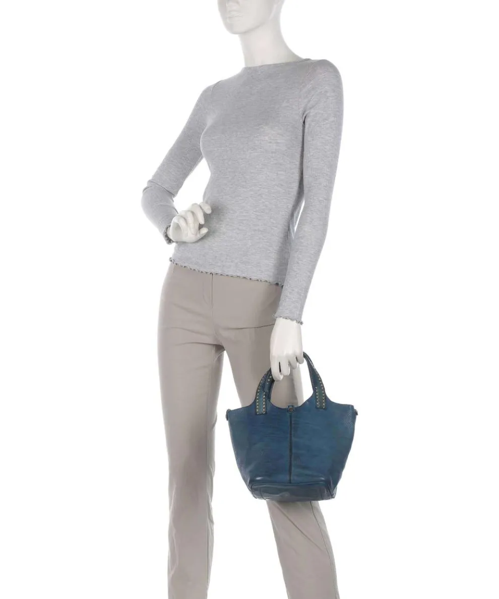 Umhängetasche genarbtes Rindsleder petrol