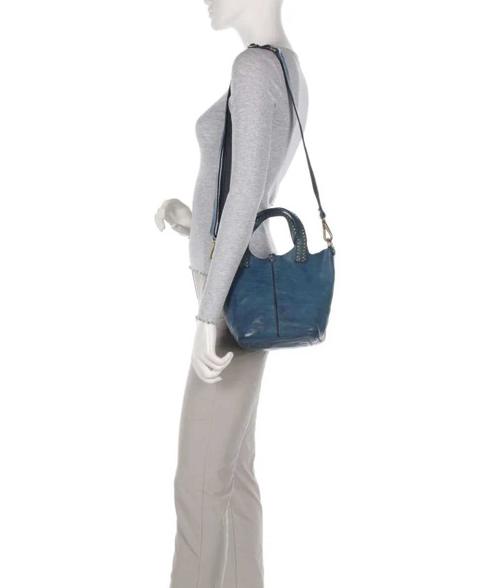 Umhängetasche genarbtes Rindsleder petrol