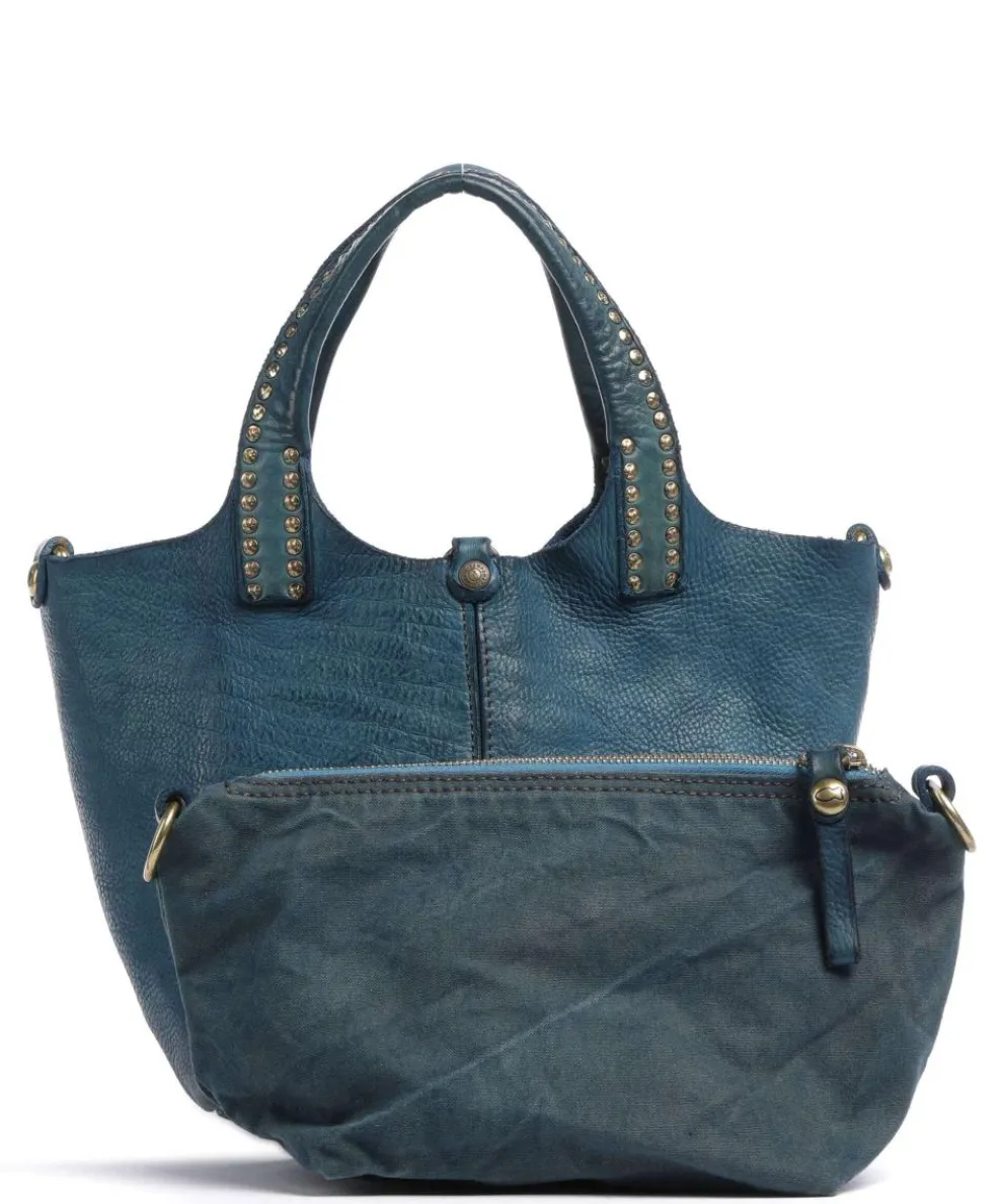 Umhängetasche genarbtes Rindsleder petrol