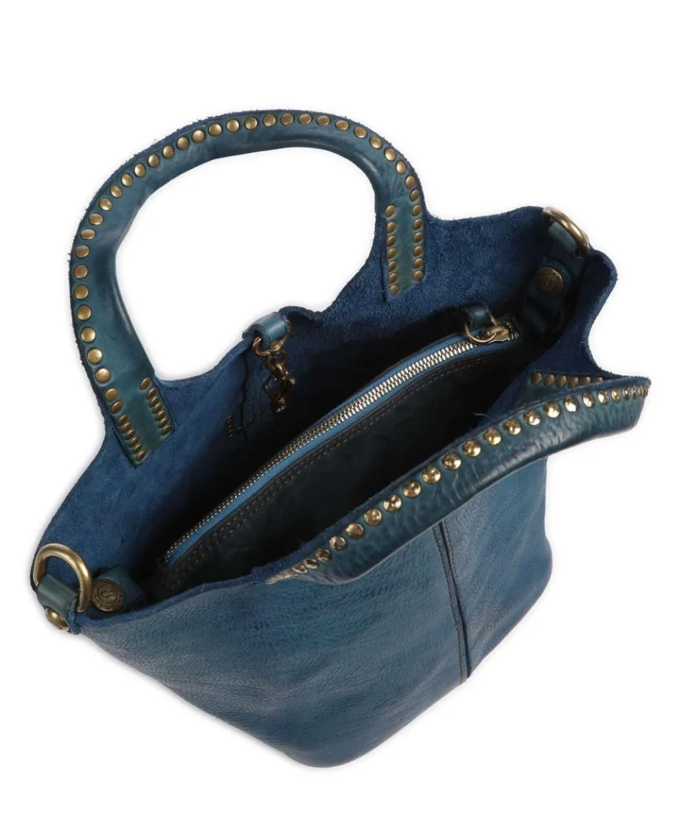 Umhängetasche genarbtes Rindsleder petrol