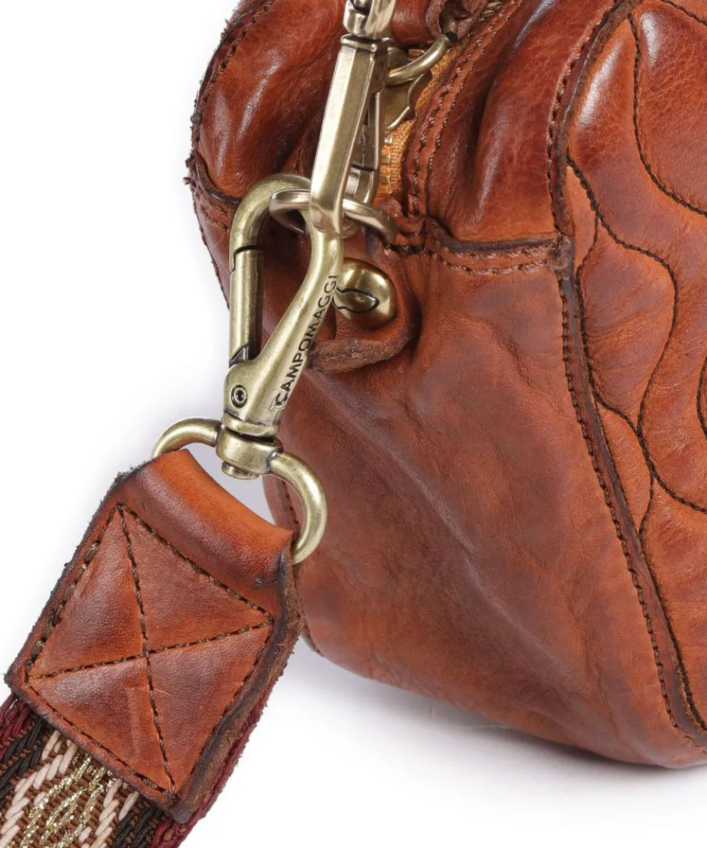 Umhängetasche genarbtes Rindsleder cognac