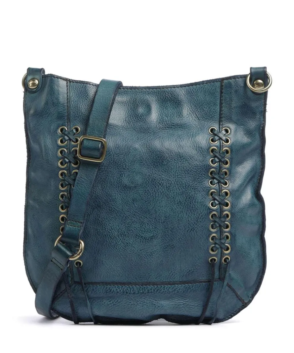 Umhängetasche genarbtes Rindsleder petrol