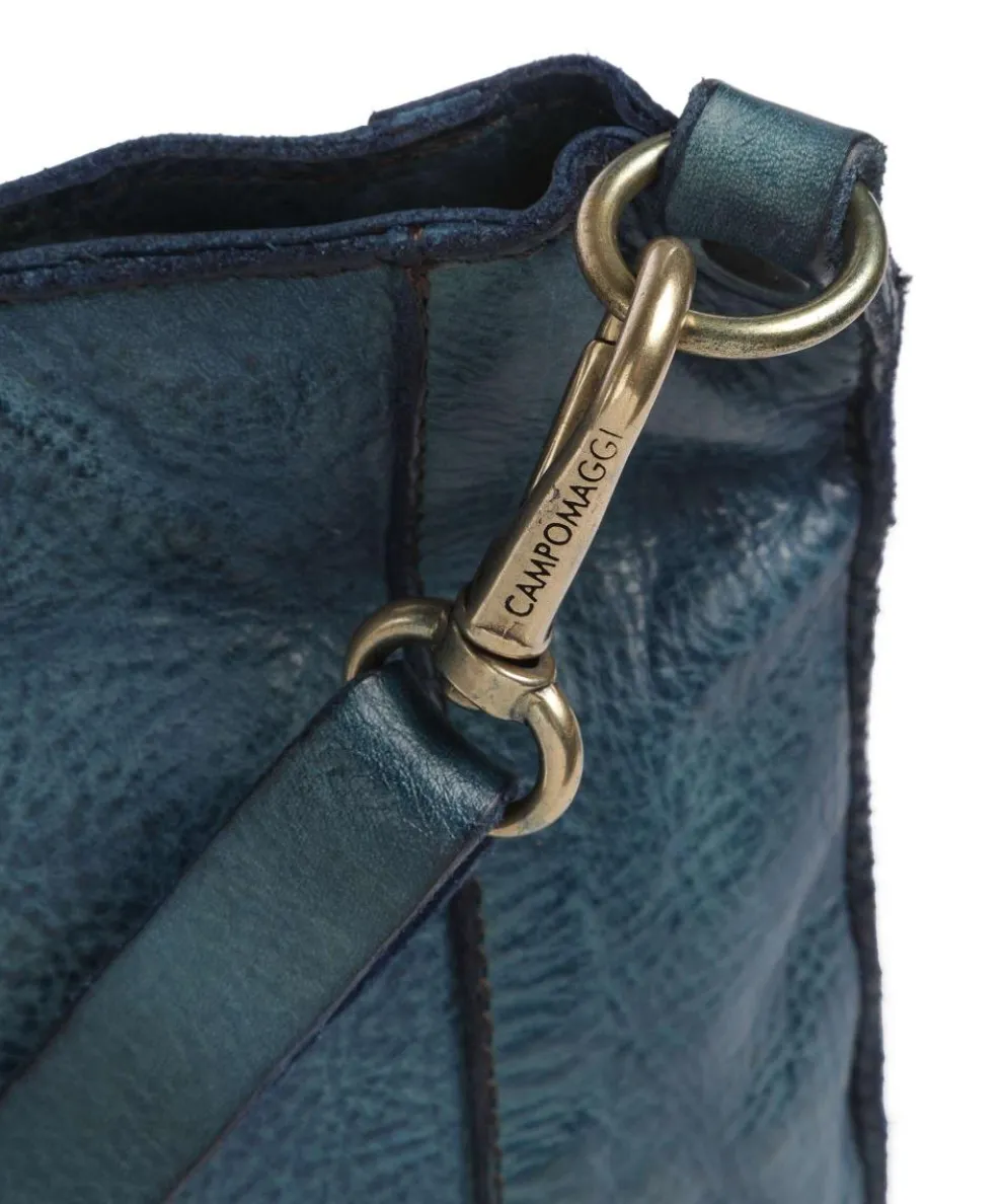 Umhängetasche genarbtes Rindsleder petrol