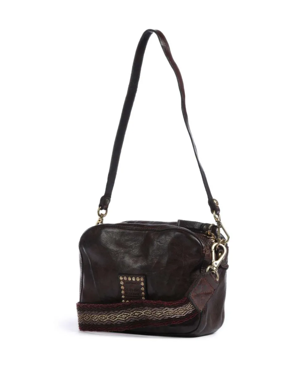 Umhängetasche genarbtes Rindsleder dunkelbraun