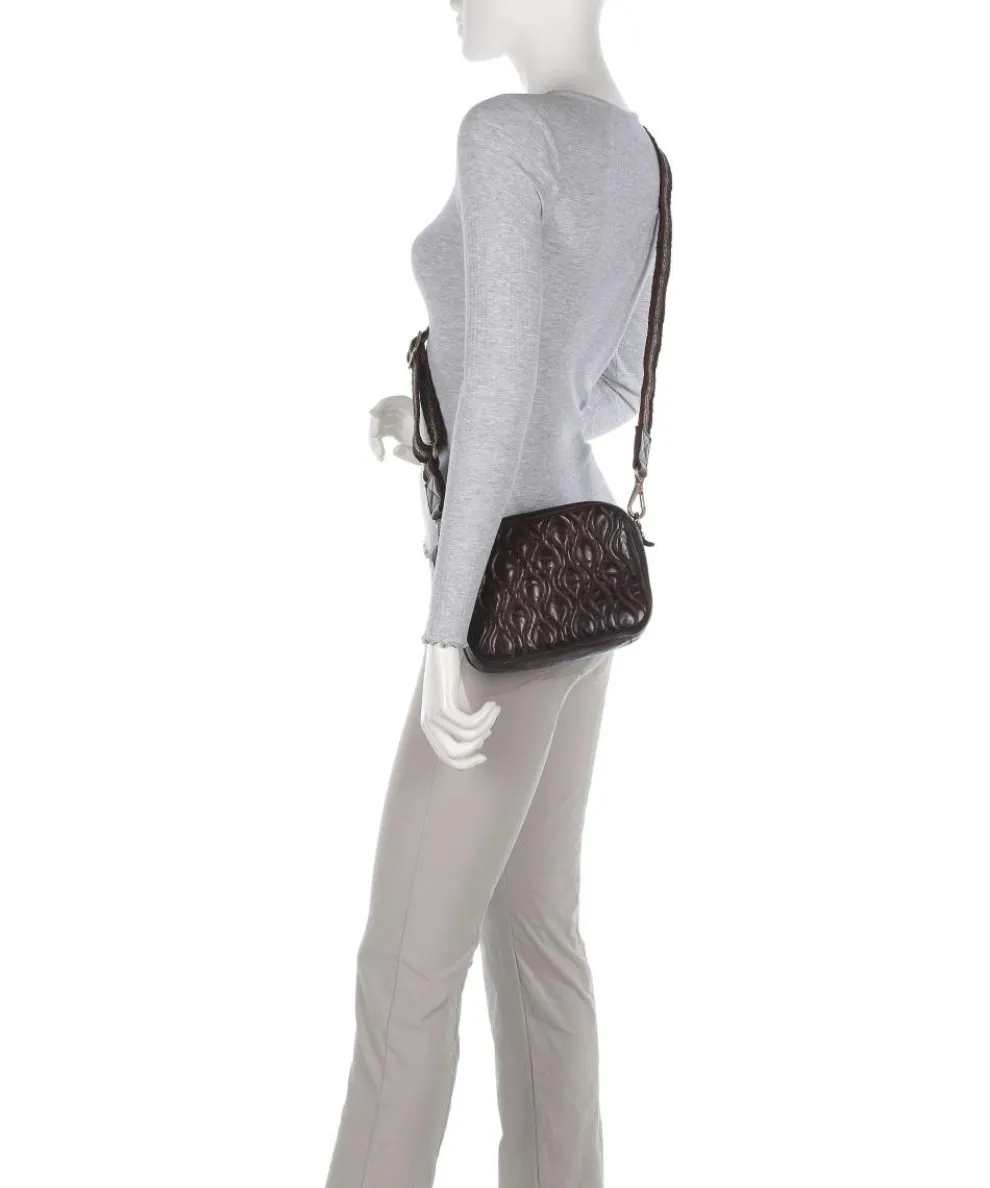 Umhängetasche genarbtes Rindsleder dunkelbraun