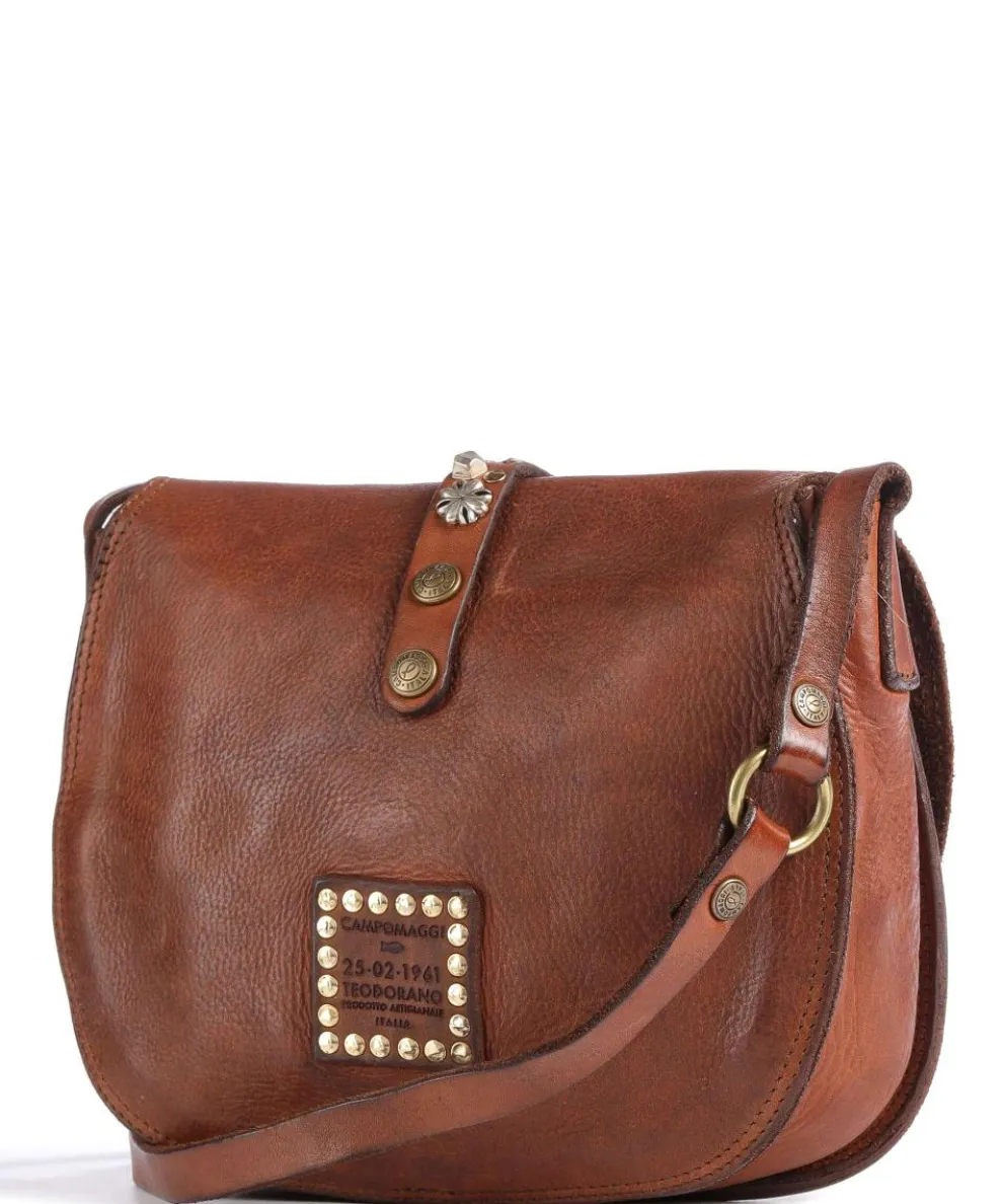 Umhängetasche genarbtes Rindsleder cognac