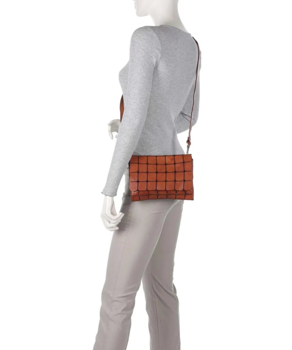 Umhängetasche genarbtes Rindsleder cognac