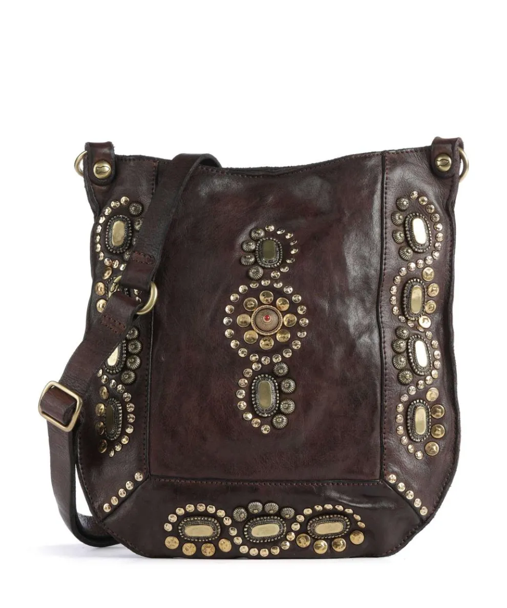 Umhängetasche genarbtes Rindsleder dunkelbraun