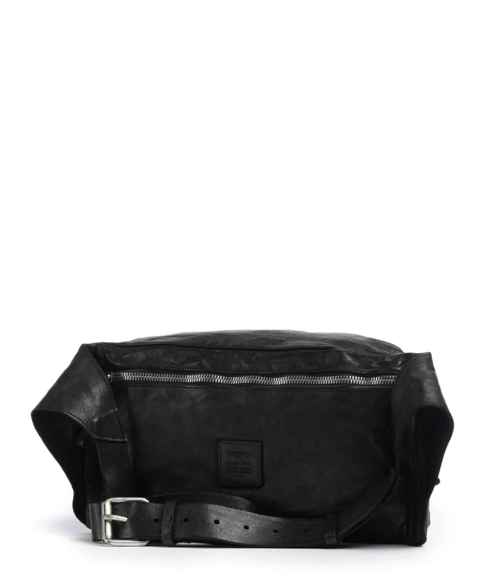 Umhängetasche genarbtes Rindsleder schwarz