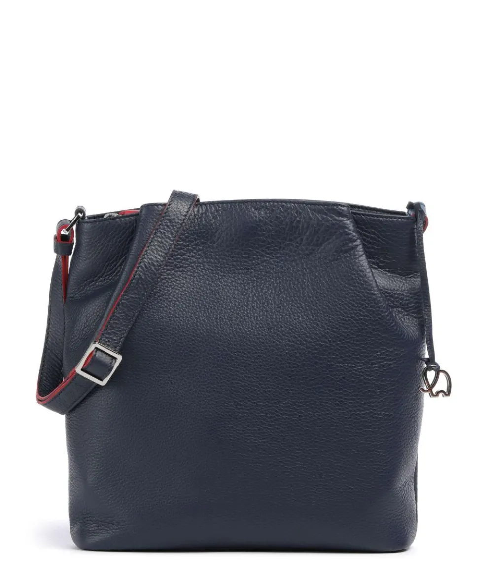 Umhängetasche genarbtes Rindsleder navy