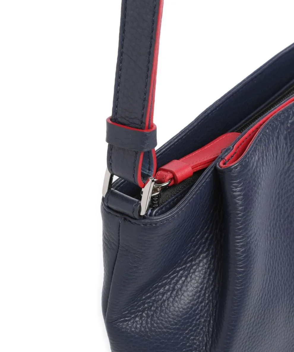 Umhängetasche genarbtes Rindsleder navy